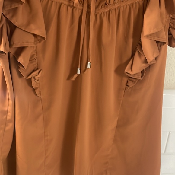 Entro Rusty Orange Ruffle Blouse - Picture 3 of 7